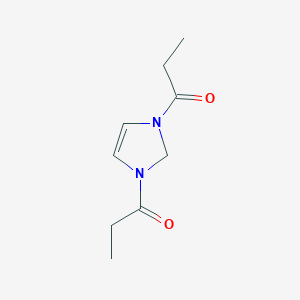 molecular formula C9H14N2O2 B154453 1,3-Dipropionyl-2,3-dihydro-1H-imidazole CAS No. 132164-93-3