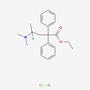 molecular formula C21H28ClNO2 B15445380 Pentanoic acid, 4-(dimethylamino)-2,2-diphenyl-, ethyl ester, hydrochloride CAS No. 63979-45-3