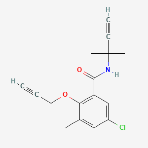 molecular formula C16H16ClNO2 B15445447 Benzamide, 5-chloro-N-(1,1-dimethyl-2-propynyl)-3-methyl-2-(2-propynyloxy)- CAS No. 63754-93-8