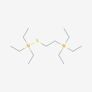 molecular formula C14H34SSi2 B15445742 Triethyl{[2-(triethylsilyl)ethyl]sulfanyl}silane CAS No. 62924-45-2