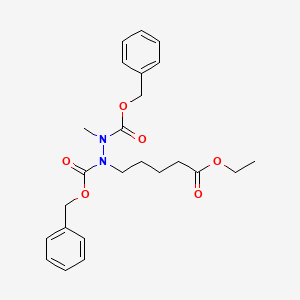 molecular formula C24H30N2O6 B15445829 Dibenzyl 1-(5-ethoxy-5-oxopentyl)-2-methylhydrazine-1,2-dicarboxylate CAS No. 64377-80-6