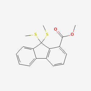 molecular formula C17H16O2S2 B15445976 Methyl 9,9-bis(methylsulfanyl)-9H-fluorene-1-carboxylate CAS No. 65223-19-0