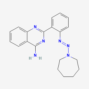 molecular formula C20H22N6 B15446077 2-{2-[(E)-(Azepan-1-yl)diazenyl]phenyl}quinazolin-4-amine CAS No. 62888-03-3