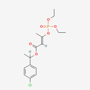 molecular formula C16H22ClO6P B15446185 Phosphoric acid, 1-(p-chloro-alpha-methylbenzyloxycarbonyl)-1-propen-2-yl diethyl ester CAS No. 64050-67-5