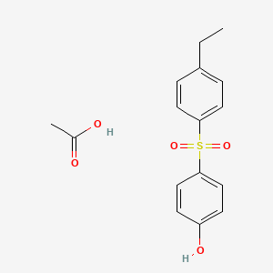 molecular formula C16H18O5S B15446535 Acetic acid;4-(4-ethylphenyl)sulfonylphenol CAS No. 64723-61-1