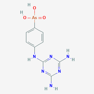molecular formula C9H11AsN6O3 B154466 [4-[(4,6-Diamino-1,3,5-triazin-2-yl)amino]phenyl]arsonic acid CAS No. 5806-89-3