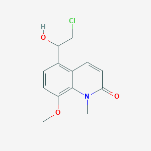 molecular formula C13H14ClNO3 B15446602 5-(2-Chloro-1-hydroxyethyl)-8-methoxy-1-methylquinolin-2(1H)-one CAS No. 62835-93-2