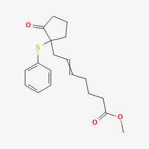 molecular formula C19H24O3S B15446626 Methyl 7-[2-oxo-1-(phenylsulfanyl)cyclopentyl]hept-5-enoate CAS No. 63737-14-4