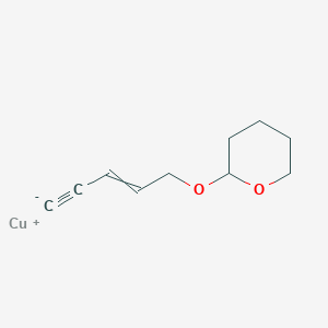 molecular formula C10H13CuO2 B15446674 copper(1+);2-pent-2-en-4-ynoxyoxane CAS No. 62826-54-4