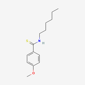 molecular formula C14H21NOS B15446694 Benzenecarbothioamide, N-hexyl-4-methoxy- CAS No. 62926-08-3