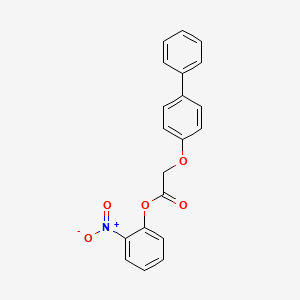 molecular formula C20H15NO5 B15446712 Acetic acid, ([1,1'-biphenyl]-4-yloxy)-, 2-nitrophenyl ester CAS No. 62952-02-7
