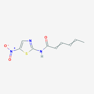 molecular formula C9H9N3O3S B15446791 N-(5-nitro-1,3-thiazol-2-yl)hexa-2,4-dienamide CAS No. 64724-82-9