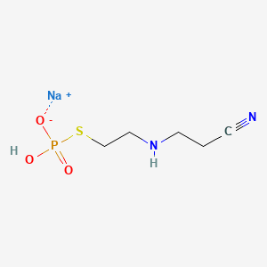 molecular formula C5H10N2NaO3PS B15446808 Phosphorothioic acid, S-(2-((2-cyanoethyl)amino)ethyl) ester, sodium salt CAS No. 63717-21-5