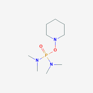 molecular formula C9H22N3O2P B15446869 N,N,N',N'-Tetramethyl-1-oxo-1-[(piperidin-1-yl)oxy]-lambda~5~-phosphanediamine CAS No. 64181-60-8
