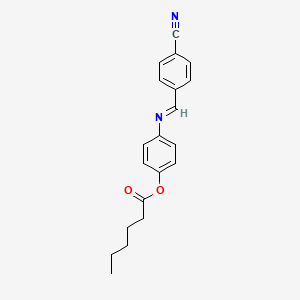 molecular formula C20H20N2O2 B15446889 4-{(E)-[(4-Cyanophenyl)methylidene]amino}phenyl hexanoate CAS No. 62947-38-0
