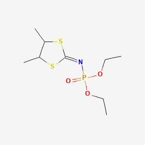 molecular formula C9H18NO3PS2 B15447093 Diethyl (4,5-dimethyl-1,3-dithiolan-2-ylidene)phosphoramidate CAS No. 63907-30-2