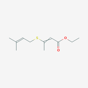 molecular formula C11H18O2S B15447154 Ethyl 3-[(3-methylbut-2-en-1-yl)sulfanyl]but-2-enoate CAS No. 62770-97-2