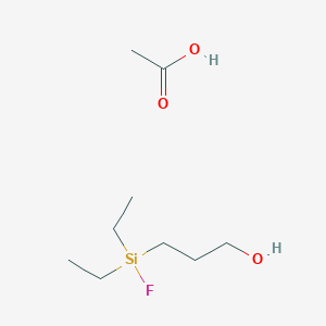 molecular formula C9H21FO3Si B15447189 Acetic acid;3-[diethyl(fluoro)silyl]propan-1-ol CAS No. 63452-22-2
