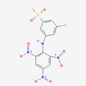 molecular formula C13H9IN4O8S B15447648 N-[3-Iodo-5-(methanesulfonyl)phenyl]-2,4,6-trinitroaniline CAS No. 62635-71-6