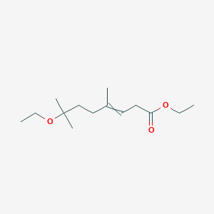 molecular formula C14H26O3 B15447716 Ethyl 7-ethoxy-4,7-dimethyloct-3-enoate CAS No. 62753-41-7