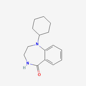 molecular formula C15H20N2O B15447719 1-Cyclohexyl-1,2,3,4-tetrahydro-5H-1,4-benzodiazepin-5-one CAS No. 62675-29-0