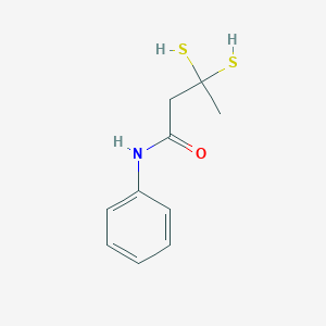 molecular formula C10H13NOS2 B15447778 N-Phenyl-3,3-bis(sulfanyl)butanamide CAS No. 63297-00-7