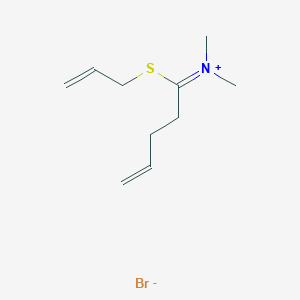 molecular formula C10H18BrNS B15447971 N,N-Dimethyl-1-[(prop-2-en-1-yl)sulfanyl]pent-4-en-1-iminium bromide CAS No. 63344-44-5
