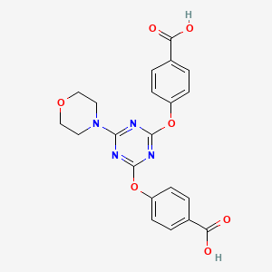 molecular formula C21H18N4O7 B15448031 4,4'-{[6-(Morpholin-4-yl)-1,3,5-triazine-2,4-diyl]bis(oxy)}dibenzoic acid CAS No. 62500-72-5