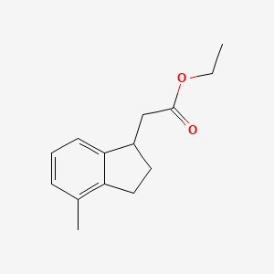 molecular formula C14H18O2 B15448836 Ethyl (4-methyl-2,3-dihydro-1H-inden-1-yl)acetate CAS No. 62677-90-1