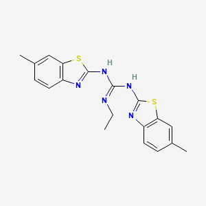 molecular formula C19H19N5S2 B15450274 N''-Ethyl-N,N'-bis[(6-methyl-1,3-benzothiazol-2-yl)]guanidine CAS No. 62540-29-8