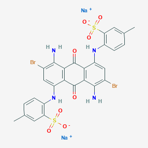 Anthraquinone, 1,5-diamino-2,6-dibromo-4,8-bis((4-methyl-2-sulfophenyl)amino)-, disodium salt