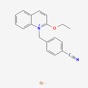 molecular formula C19H17BrN2O B15450478 Quinolinium, 1-[(4-cyanophenyl)methyl]-2-ethoxy-, bromide CAS No. 62455-79-2