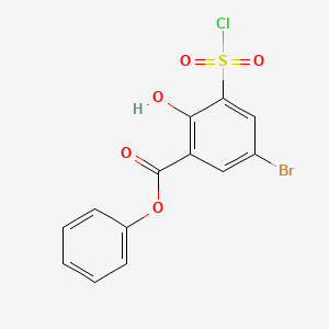 molecular formula C13H8BrClO5S B15451863 Phenyl 5-bromo-3-(chlorosulfonyl)-2-hydroxybenzoate CAS No. 62547-07-3