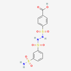 molecular formula C13H13N3O8S3 B15451913 4-[2-(3-Sulfamoylbenzene-1-sulfonyl)hydrazinesulfonyl]benzoic acid CAS No. 62646-45-1