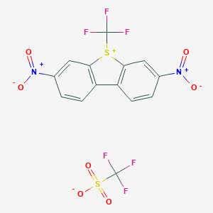 molecular formula C14H6F6N2O7S2 B154522 S-(Trifluoromethyl)-3,7-dinitrodibenzothiophenium trifluoromethanesulfonate CAS No. 129922-37-8