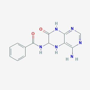 molecular formula C13H12N6O2 B15452374 N-(4-Amino-7-oxo-5,6,7,8-tetrahydropteridin-6-yl)benzamide CAS No. 62758-27-4