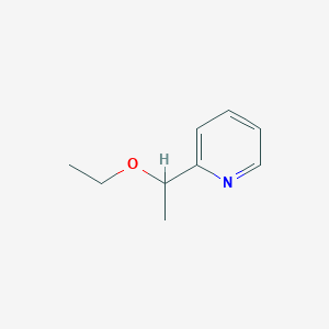 molecular formula C9H13NO B15452573 Pyridine, 2-(1-ethoxyethyl)- CAS No. 62369-31-7