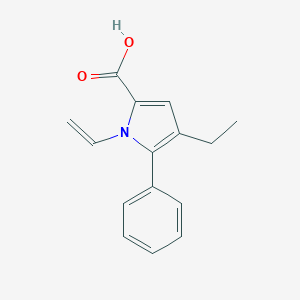 molecular formula C15H15NO2 B154527 4-Ethyl-5-phenyl-1-vinyl-1H-pyrrole-2-carboxylic acid CAS No. 131172-70-8