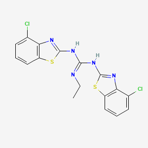 molecular formula C17H13Cl2N5S2 B15453342 N,N'-Bis[(4-chloro-1,3-benzothiazol-2-yl)]-N''-ethylguanidine CAS No. 62540-30-1