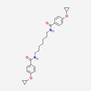 molecular formula C27H34N2O4 B15453452 N,N'-(Heptane-1,7-diyl)bis[4-(cyclopropyloxy)benzamide] CAS No. 62577-89-3