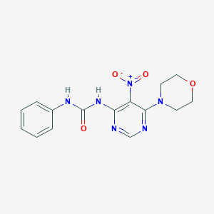 molecular formula C15H16N6O4 B15453801 N-[6-(Morpholin-4-yl)-5-nitropyrimidin-4-yl]-N'-phenylurea CAS No. 62652-86-2