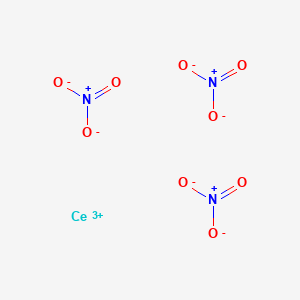 molecular formula Ce(NO3)3<br>CeN3O9 B154540 Cerium nitrate CAS No. 10108-73-3