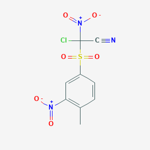 molecular formula C9H6ClN3O6S B15454201 Chloro(4-methyl-3-nitrobenzene-1-sulfonyl)nitroacetonitrile CAS No. 62314-52-7