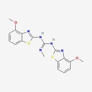 molecular formula C18H17N5O2S2 B15454369 N,N'-Bis[(4-methoxy-1,3-benzothiazol-2-yl)]-N''-methylguanidine CAS No. 62540-22-1