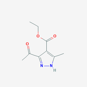 molecular formula C9H12N2O3 B15454437 Ethyl 3-acetyl-5-methyl-1H-pyrazole-4-carboxylate CAS No. 62538-27-6