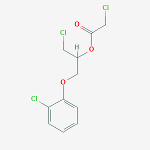 molecular formula C11H11Cl3O3 B15454574 Acetic acid, chloro-, 2-chloro-1-[(2-chlorophenoxy)methyl]ethyl ester CAS No. 62379-73-1
