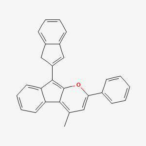 molecular formula C28H20O B15454842 Indeno[2,1-b]pyran, 9-(1H-inden-2-yl)-4-methyl-2-phenyl- CAS No. 62096-50-8