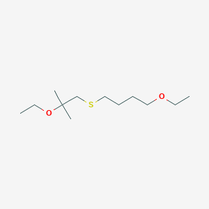 molecular formula C12H26O2S B15454927 Butane, 1-ethoxy-4-[(2-ethoxy-2-methylpropyl)thio]- CAS No. 62162-09-8