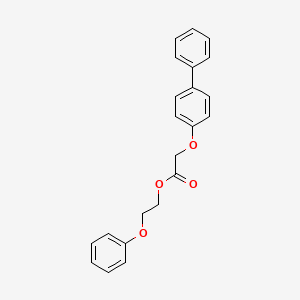 molecular formula C22H20O4 B15455056 Acetic acid, ([1,1'-biphenyl]-4-yloxy)-, 2-phenoxyethyl ester CAS No. 62323-17-5