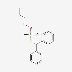 molecular formula C18H23O2PS B15455275 O-Butyl S-(diphenylmethyl) methylphosphonothioate CAS No. 62246-66-6